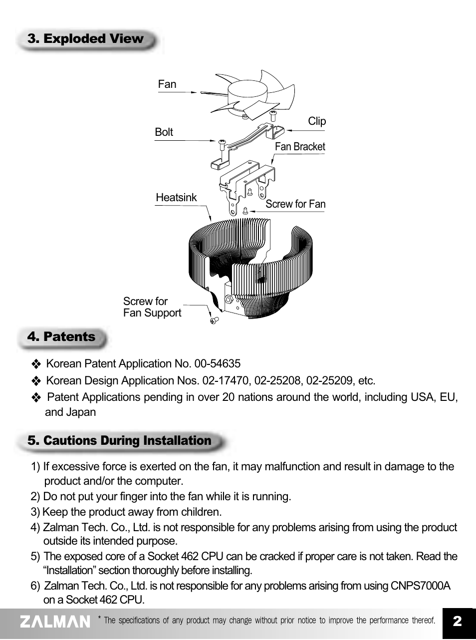 ZALMAN CNPS7000A User Manual | Page 3 / 9