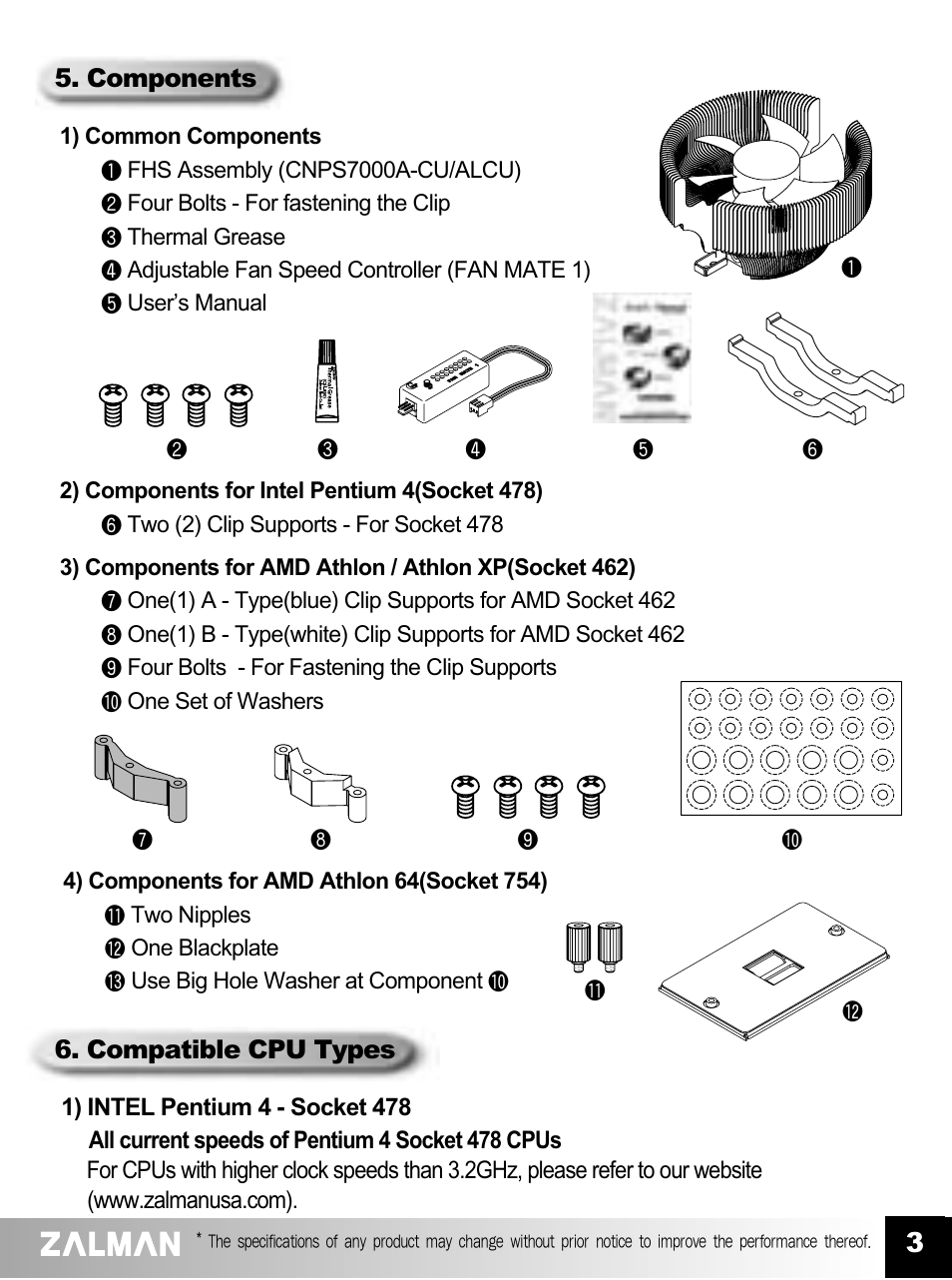 ZALMAN CNPS7000A User Manual | Page 4 / 9