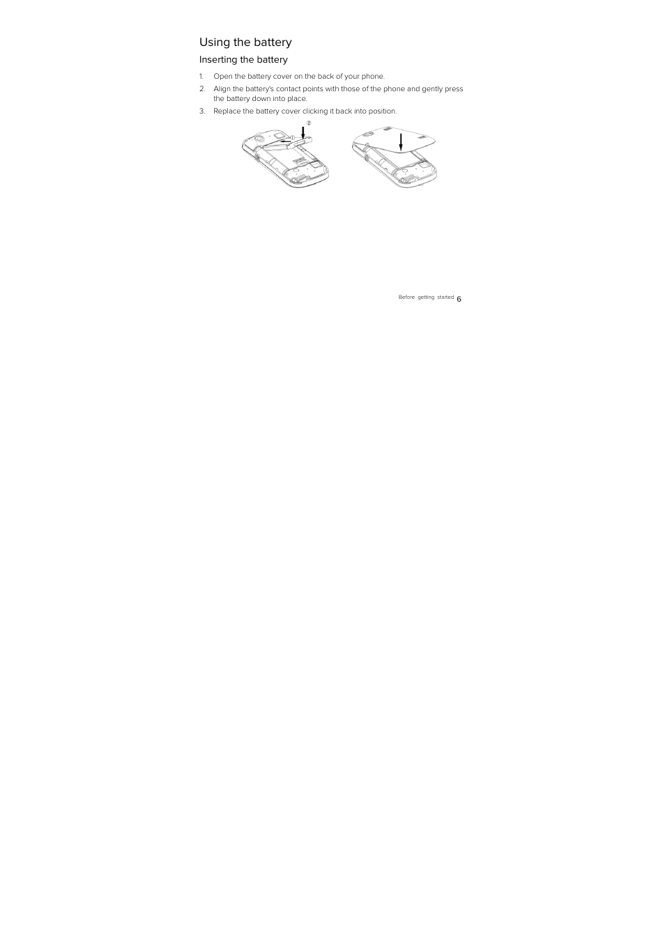 Using the battery | ZTE D930 User Manual | Page 8 / 33