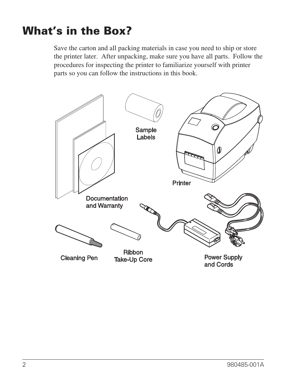 What’s in the box? 2, What’s in the box | Zebra Technologies TLP 2824 User Manual | Page 10 / 60