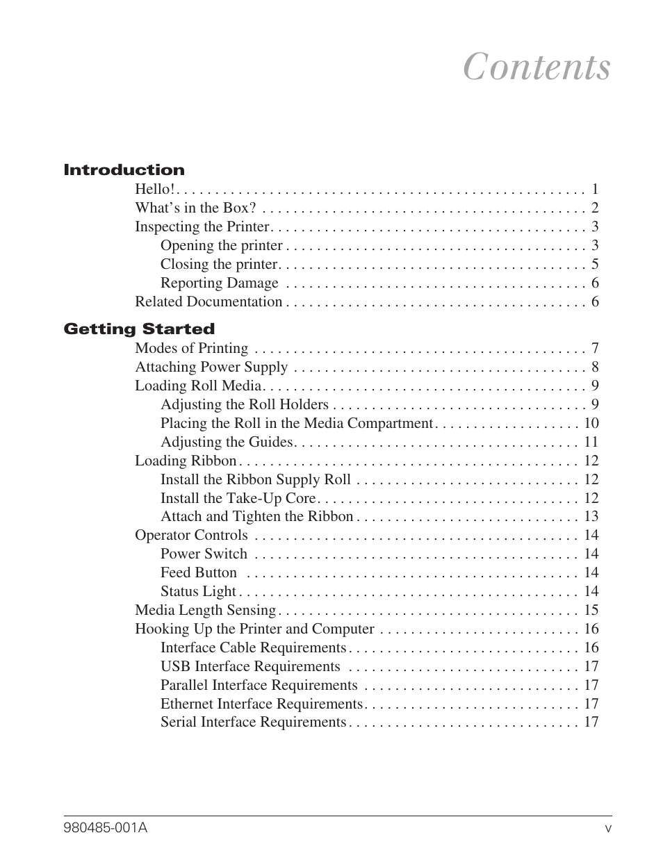 Zebra Technologies TLP 2824 User Manual | Page 5 / 60
