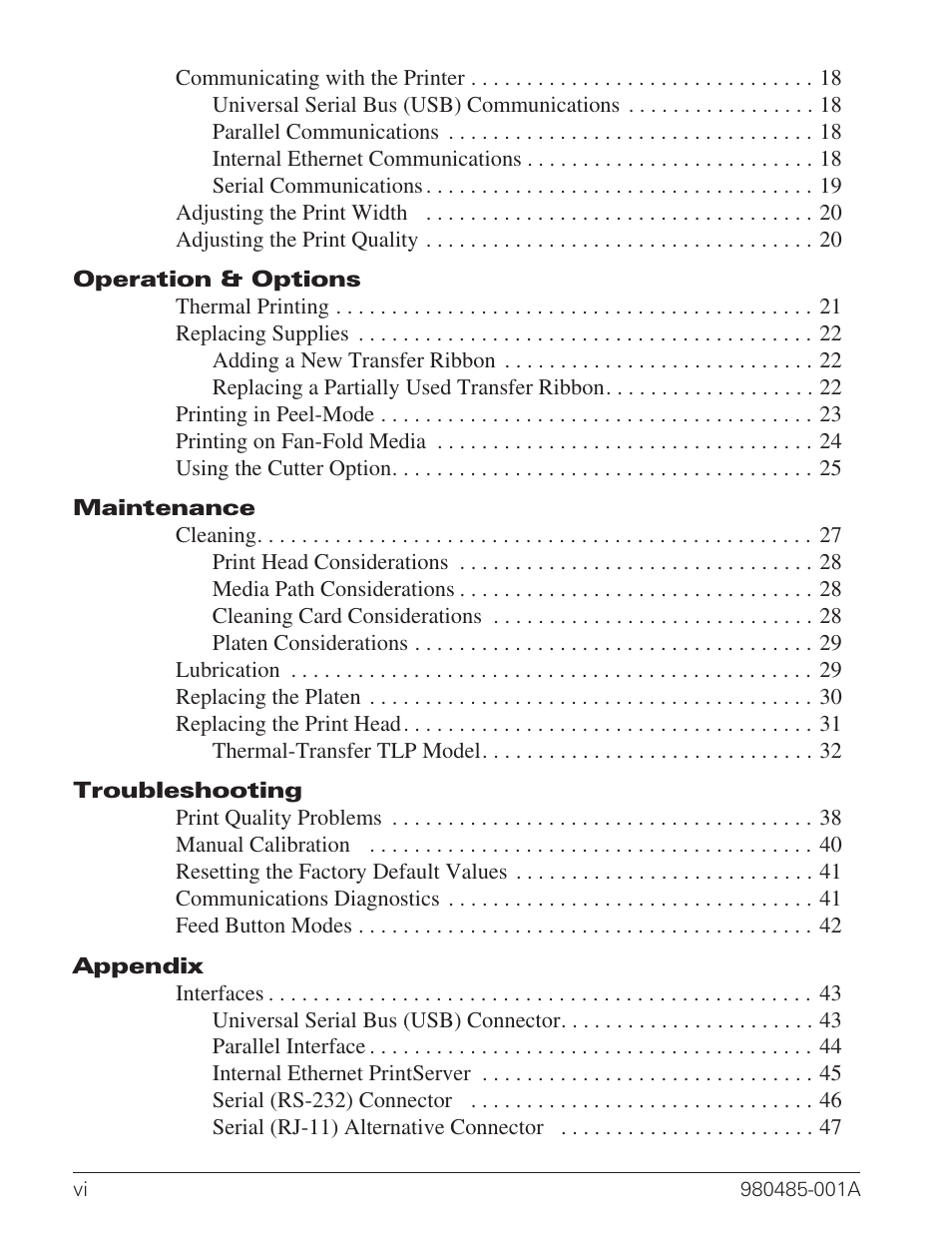 Zebra Technologies TLP 2824 User Manual | Page 6 / 60