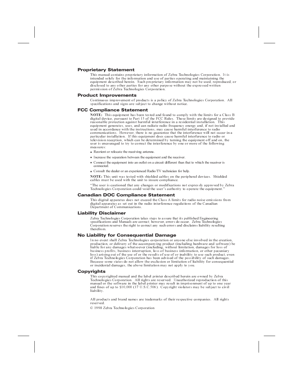Zebra Technologies 600 User Manual | Page 2 / 78