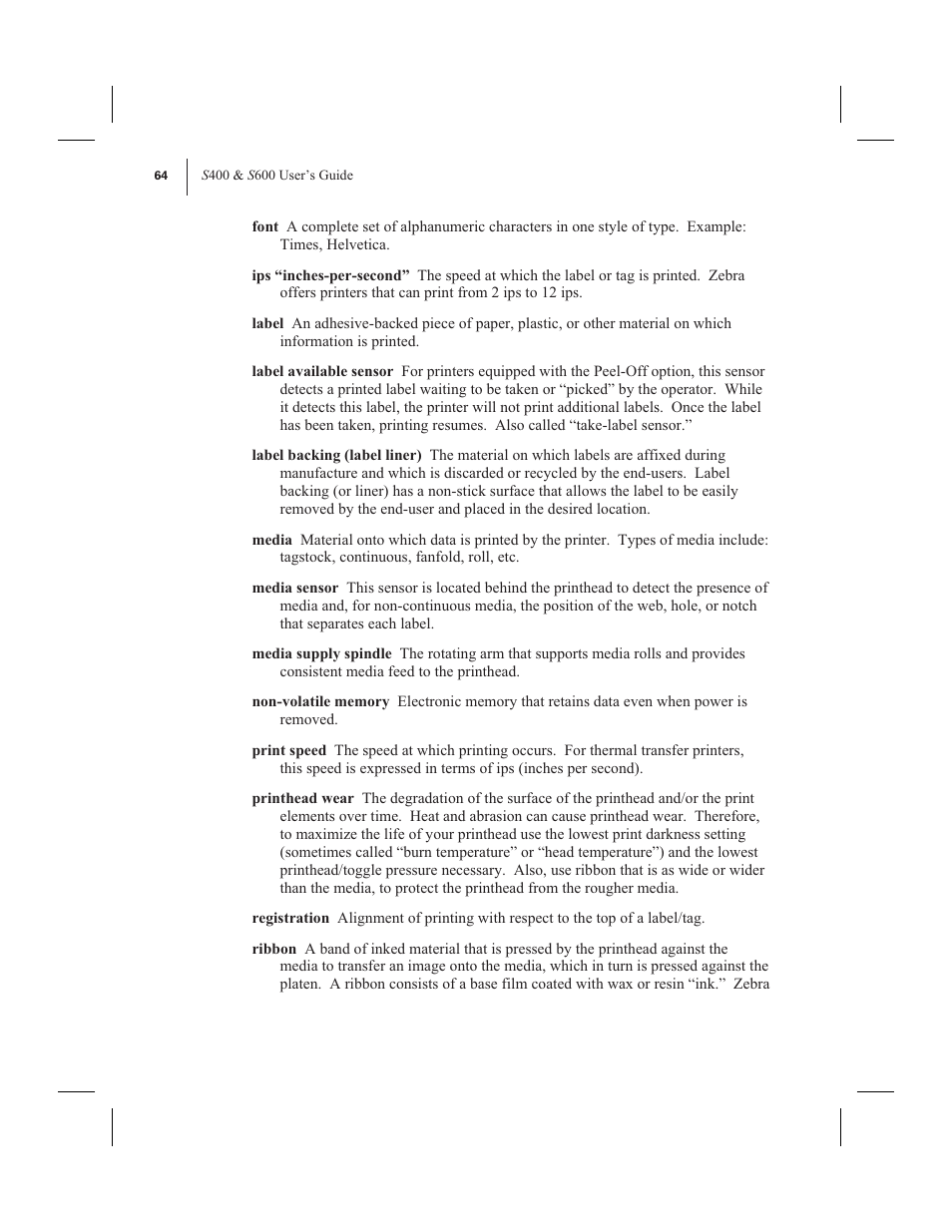 Zebra Technologies 600 User Manual | Page 72 / 78