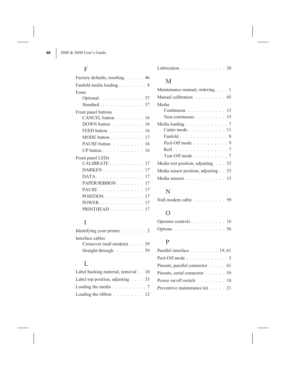 Zebra Technologies 600 User Manual | Page 76 / 78