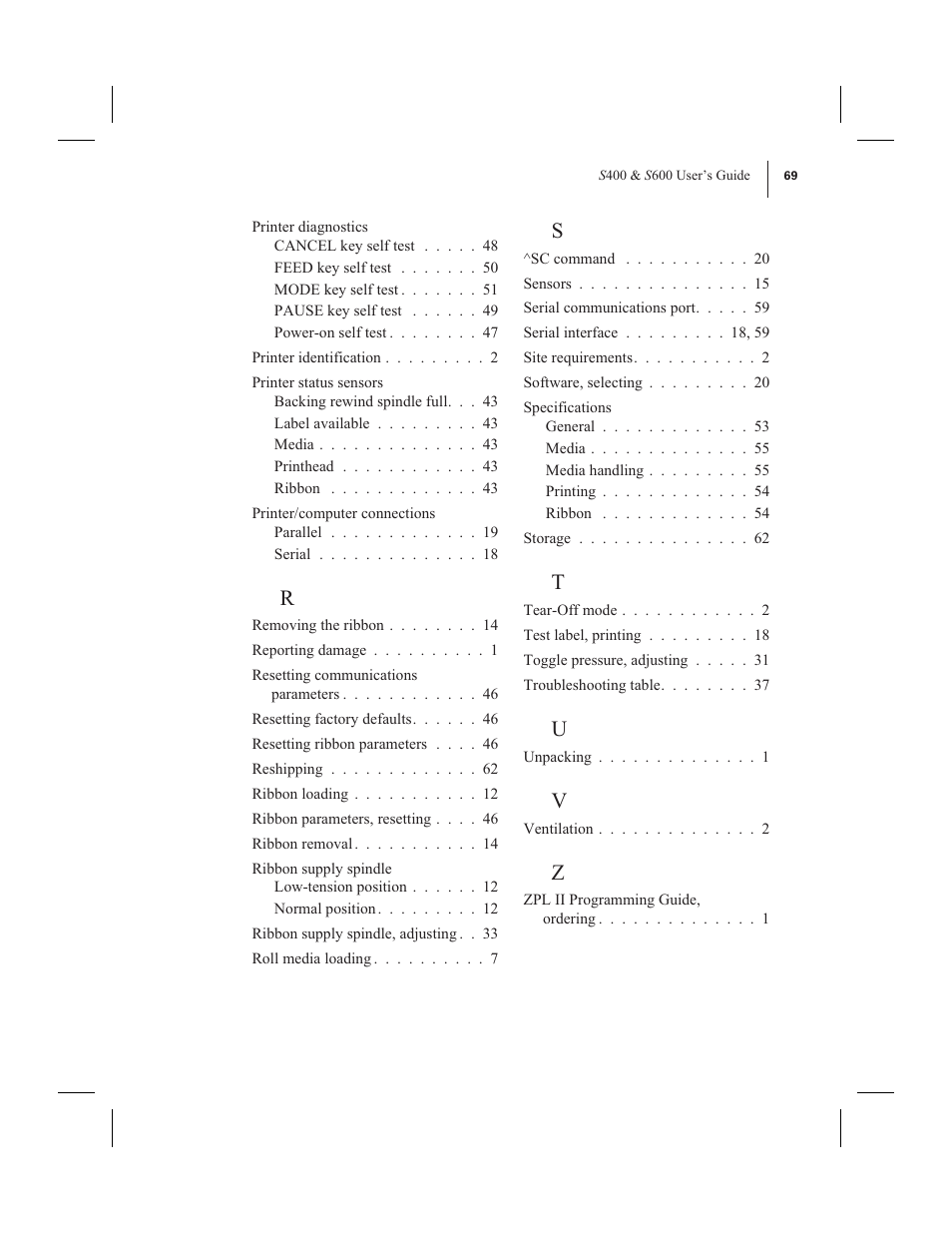 Zebra Technologies 600 User Manual | Page 77 / 78