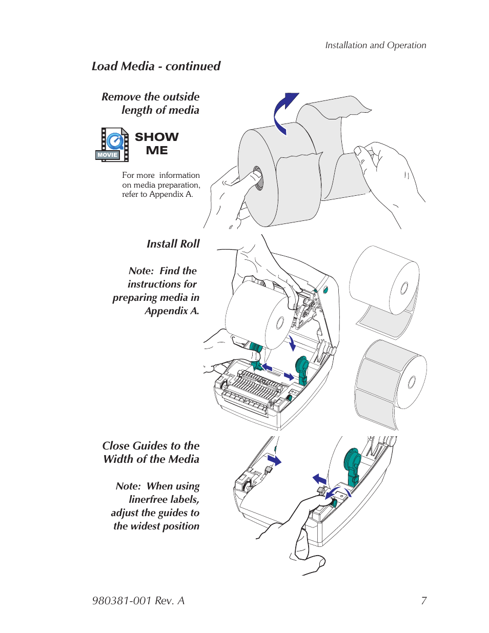 Load media - continued | Zebra Technologies 2824 User Manual | Page 13 / 21