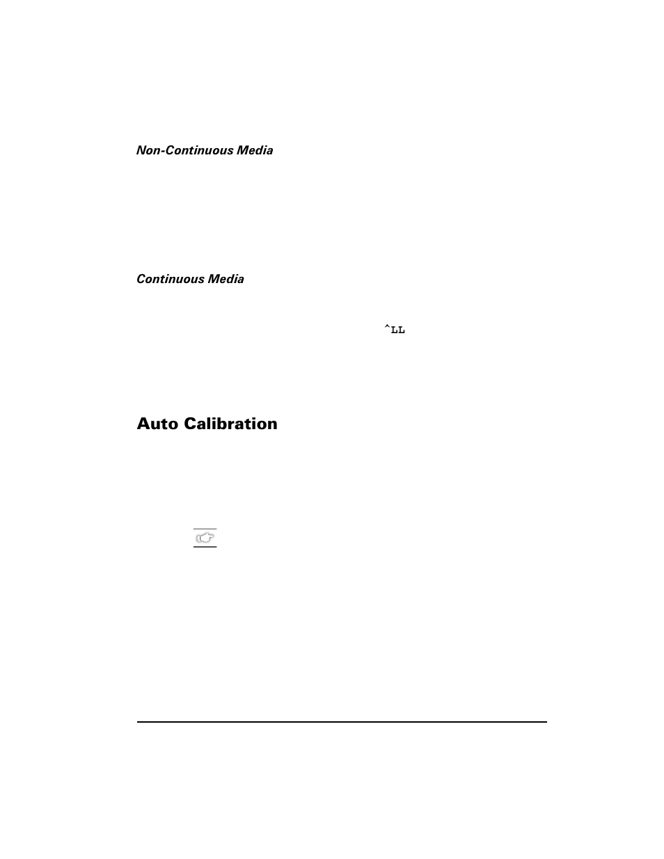 Non-continuous media, Continuous media, Auto calibration | Xwr &doleudwlrq | Zebra Technologies S400 User Manual | Page 27 / 94
