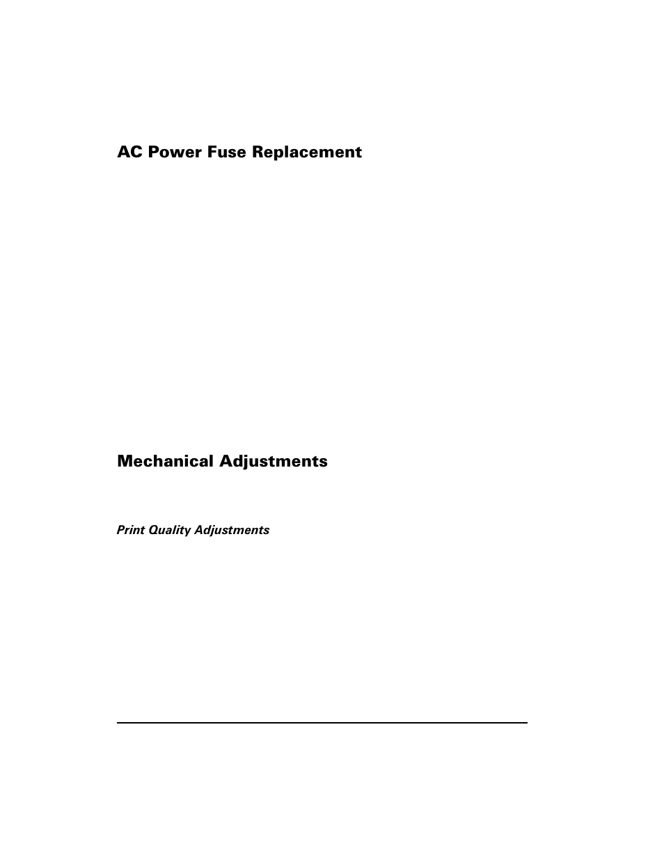 Ac power fuse replacement, Mechanical adjustments, Print quality adjustments | 3rzhu )xvh 5hsodfhphqw, 0hfkdqlfdo $gmxvwphqwv | Zebra Technologies S400 User Manual | Page 46 / 94