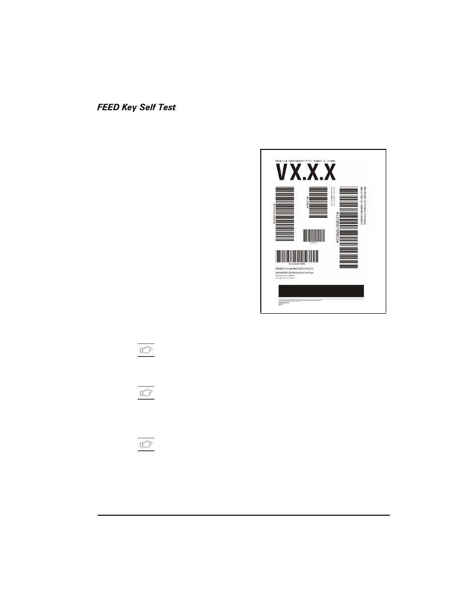 Feed key self test | Zebra Technologies S400 User Manual | Page 67 / 94