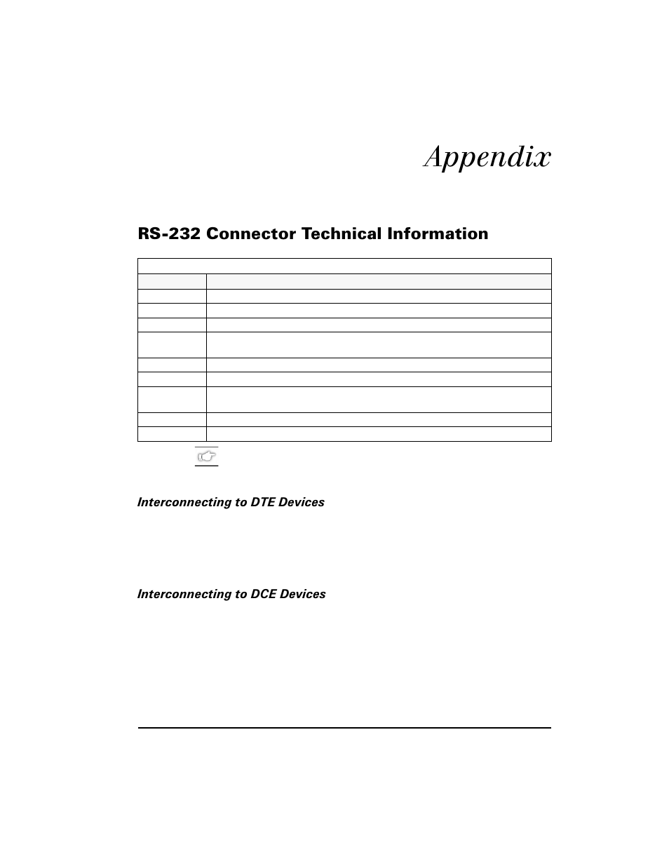 Appendix, Rs-232 connector technical information, Interconnecting to dte devices | Interconnecting to dce devices, Lcà, 56 &rqqhfwru 7hfkqlfdo ,qirupdwlrq | Zebra Technologies S400 User Manual | Page 75 / 94