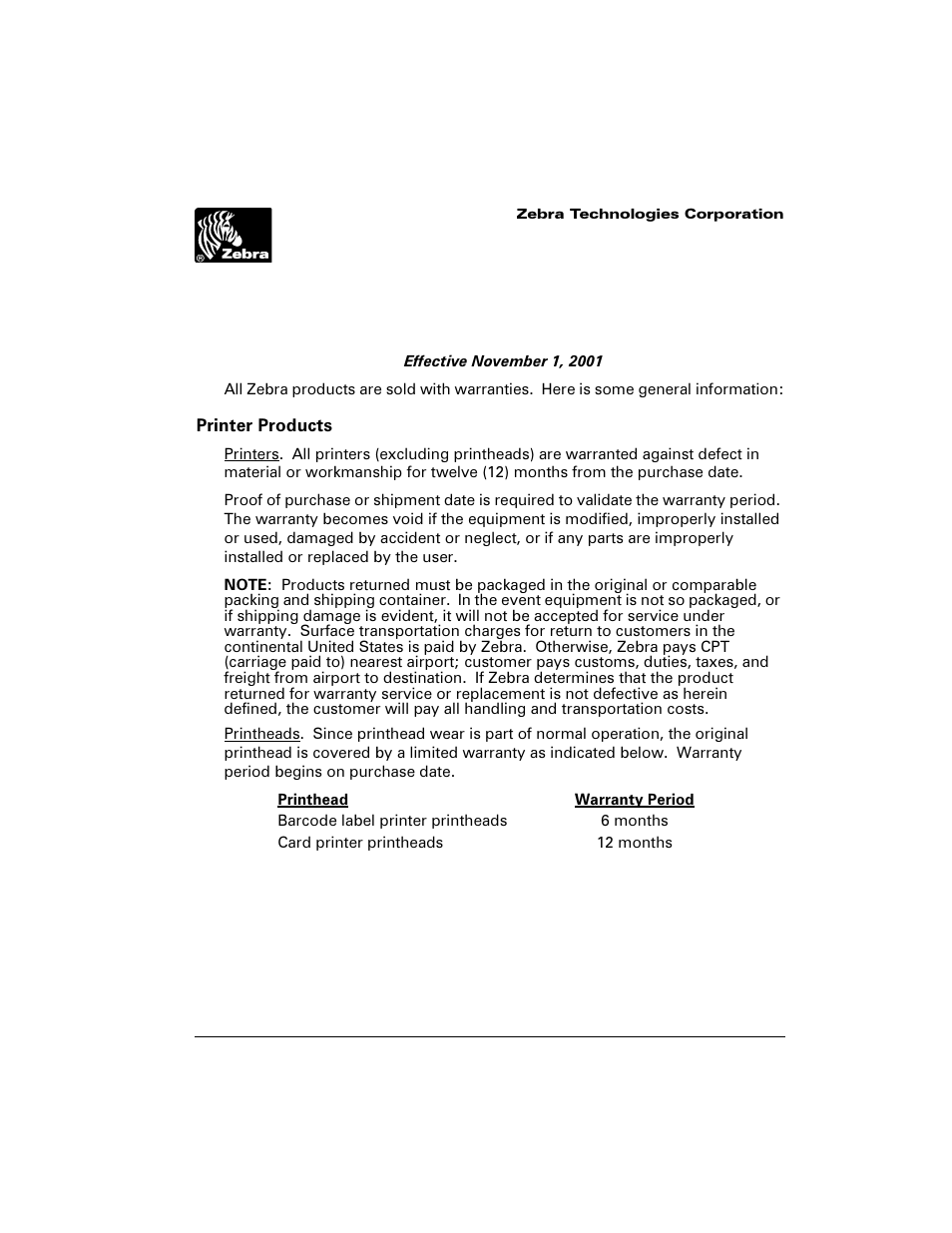 Warranty information | Zebra Technologies S400 User Manual | Page 87 / 94
