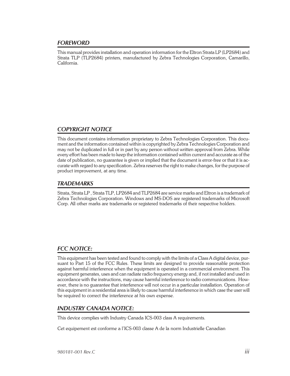 Zebra Technologies Printers User Manual | Page 3 / 69
