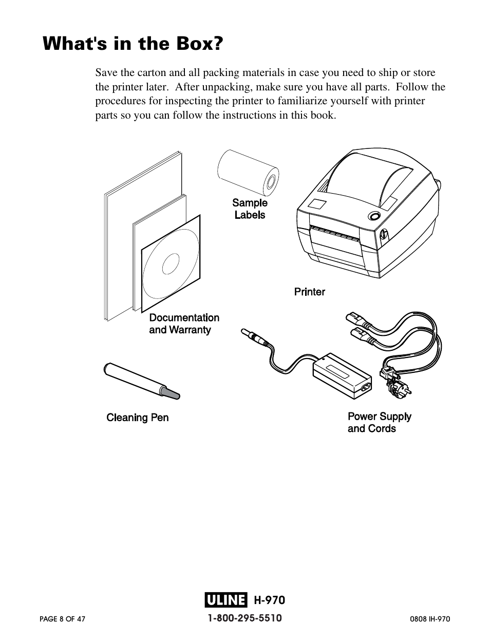 What's in the box | Zebra Technologies 2844 Printer User Manual | Page 8 / 47