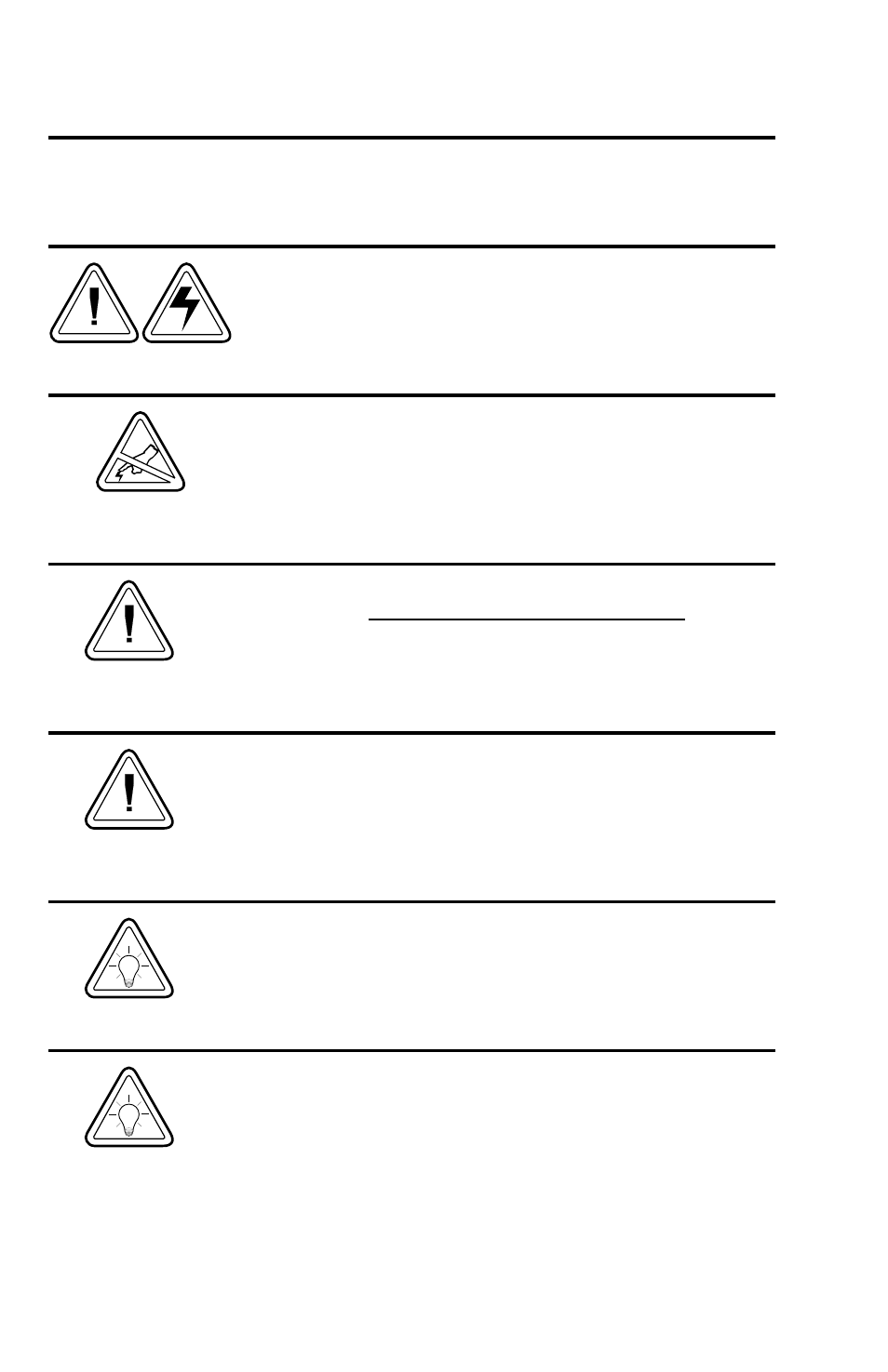 General cautions and warnings, Warning - shock hazard, Warning - static discharge | Caution - printer setup & handling, Media warning, Media reload hint, Print quality tip | Zebra Technologies 2742 User Manual | Page 4 / 30