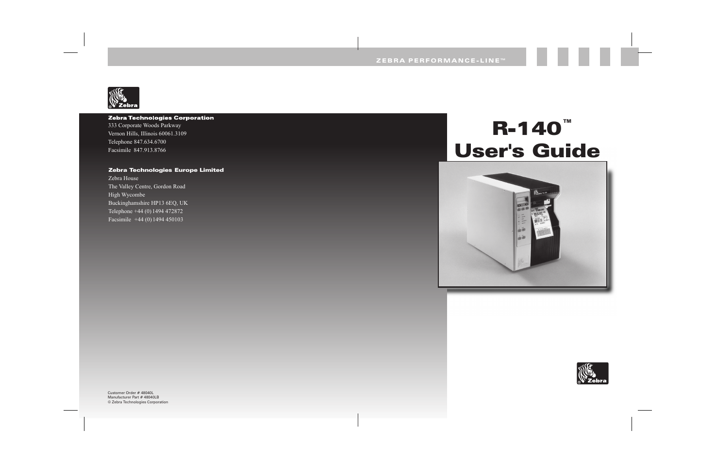 R-140 user's guide | Zebra Technologies R-140 User Manual | Page 126 / 126