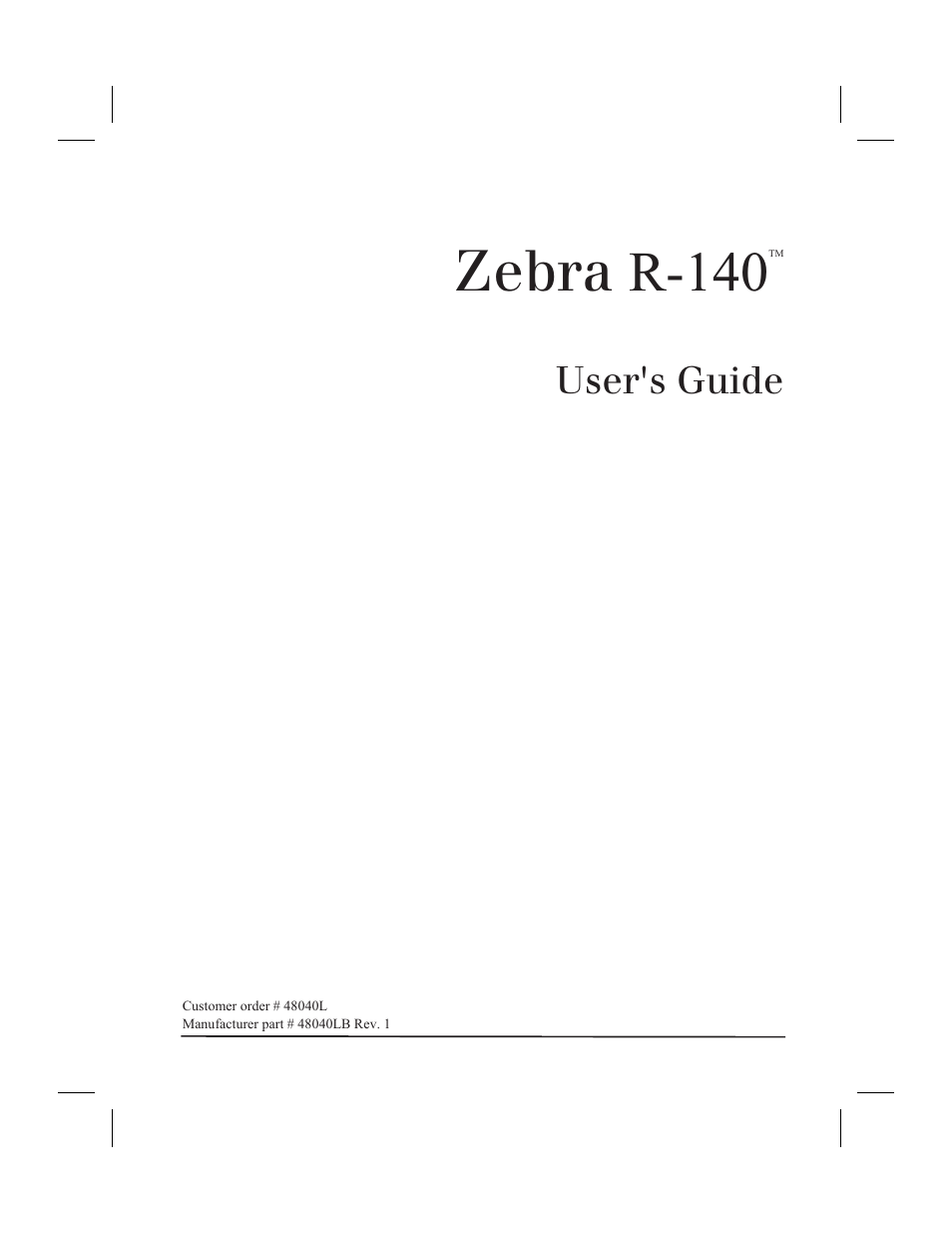 Zebra Technologies R-140 User Manual | Page 2 / 126