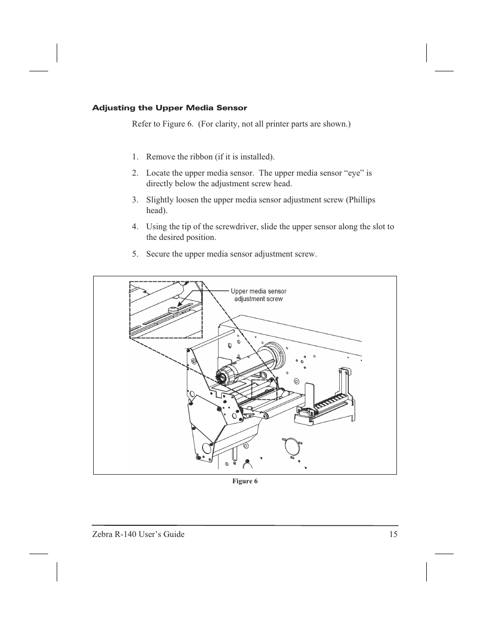 Positioning the media sensors 14, Transmissive sensor 14, Transmissive 14 | Me dia sen sors, po si tion ing 14, Transmissive me dia sen sor 14 | Zebra Technologies R-140 User Manual | Page 24 / 126