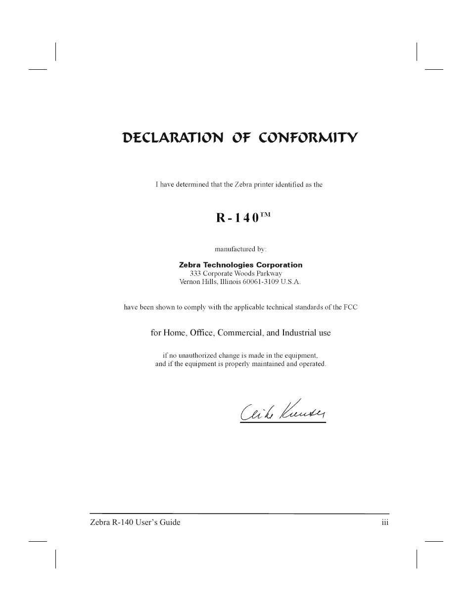Zebra Technologies R-140 User Manual | Page 4 / 126