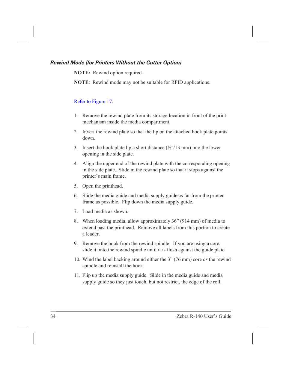 Zebra Technologies R-140 User Manual | Page 43 / 126