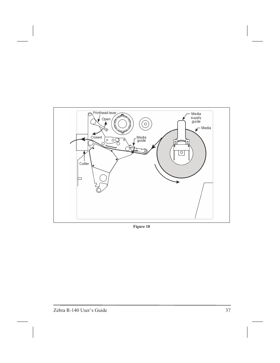 Cutter mode 36, Cut ter 36 | Zebra Technologies R-140 User Manual | Page 46 / 126