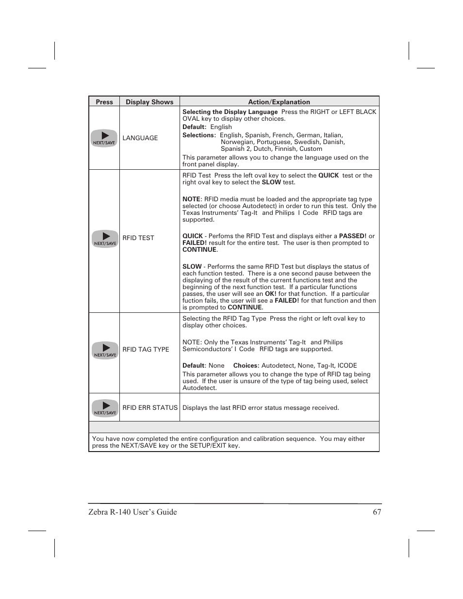 Zebra Technologies R-140 User Manual | Page 76 / 126