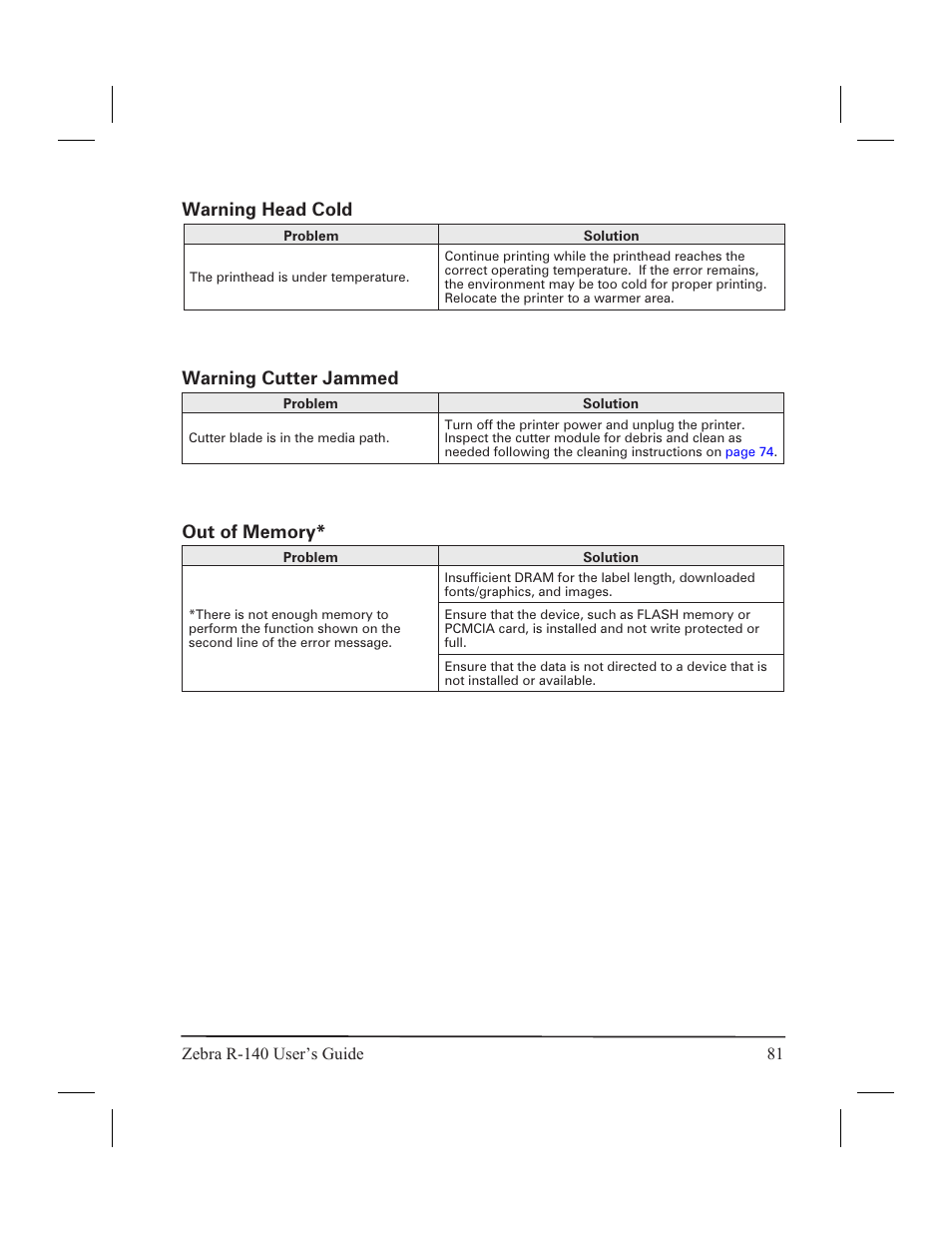 Zebra Technologies R-140 User Manual | Page 90 / 126