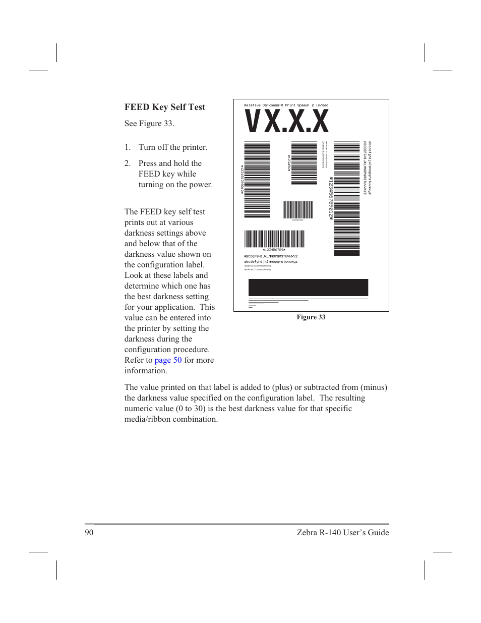 Pause key self test 89, Pause key 89 | Zebra Technologies R-140 User Manual | Page 99 / 126