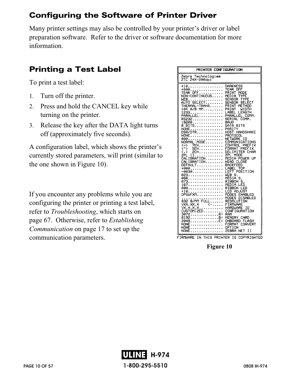 Zebra Technologies ZEBRA Z4M H-974 User Manual | Page 10 / 57