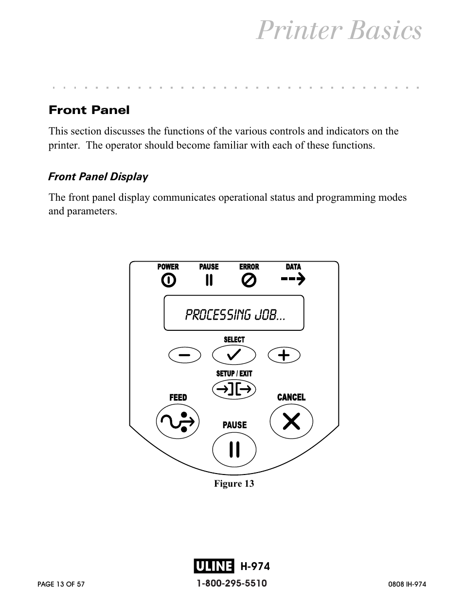 Printer basics | Zebra Technologies ZEBRA Z4M H-974 User Manual | Page 13 / 57