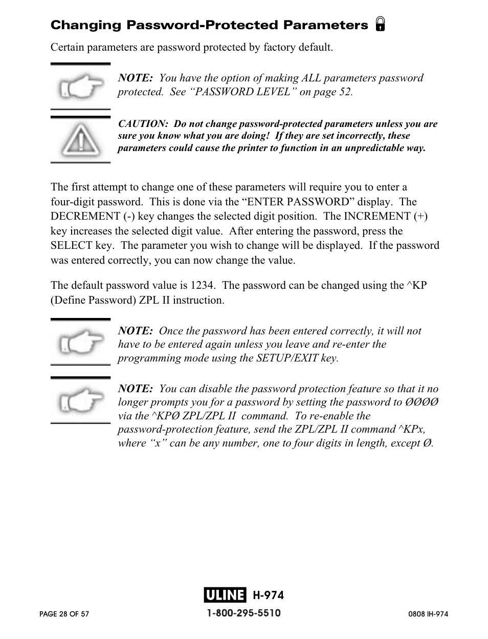 Zebra Technologies ZEBRA Z4M H-974 User Manual | Page 28 / 57