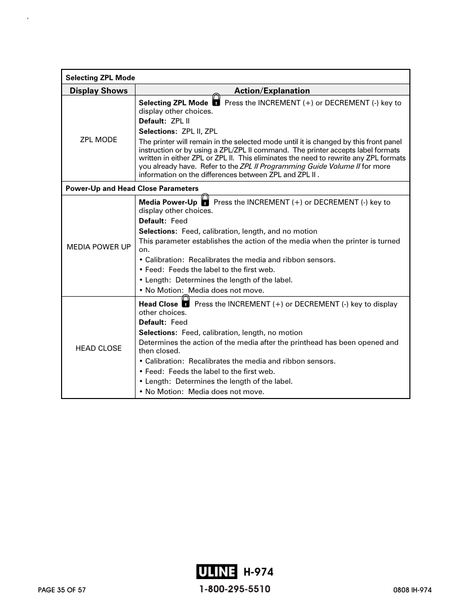 H-974, 50 zebra z 4m printer user’s guide | Zebra Technologies ZEBRA Z4M H-974 User Manual | Page 35 / 57