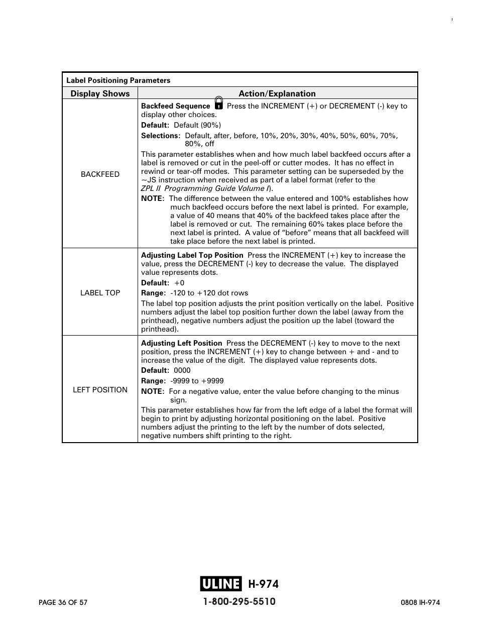 H-974, Zebra z 4m printer user’s guide 51 | Zebra Technologies ZEBRA Z4M H-974 User Manual | Page 36 / 57