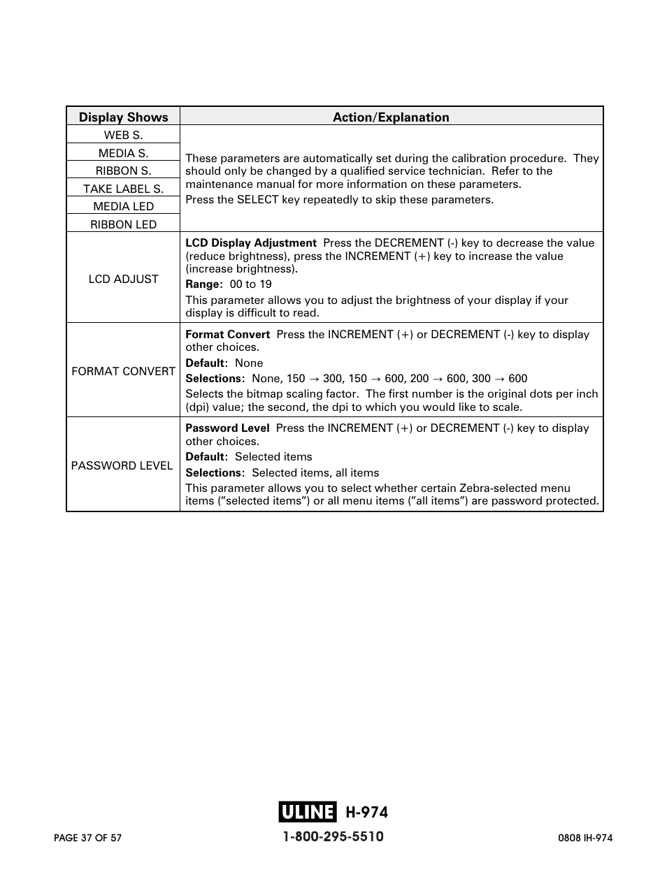 H-974, 52 zebra z 4m printer user’s guide | Zebra Technologies ZEBRA Z4M H-974 User Manual | Page 37 / 57