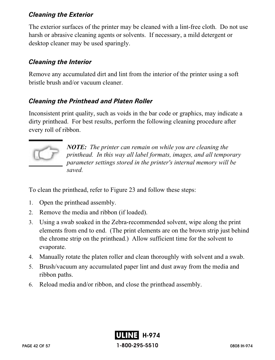 Zebra Technologies ZEBRA Z4M H-974 User Manual | Page 42 / 57