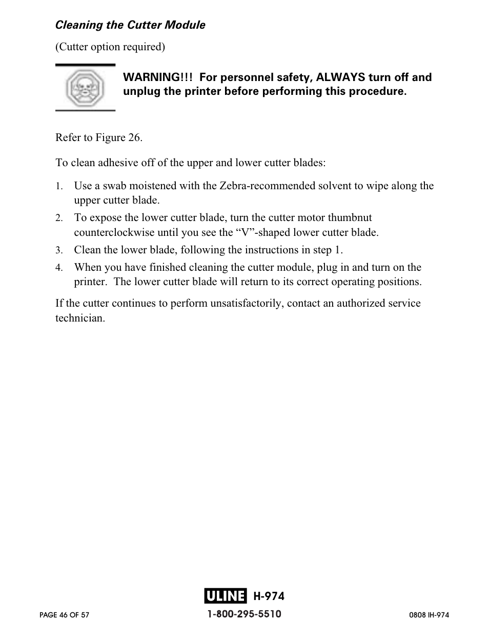 Zebra Technologies ZEBRA Z4M H-974 User Manual | Page 46 / 57