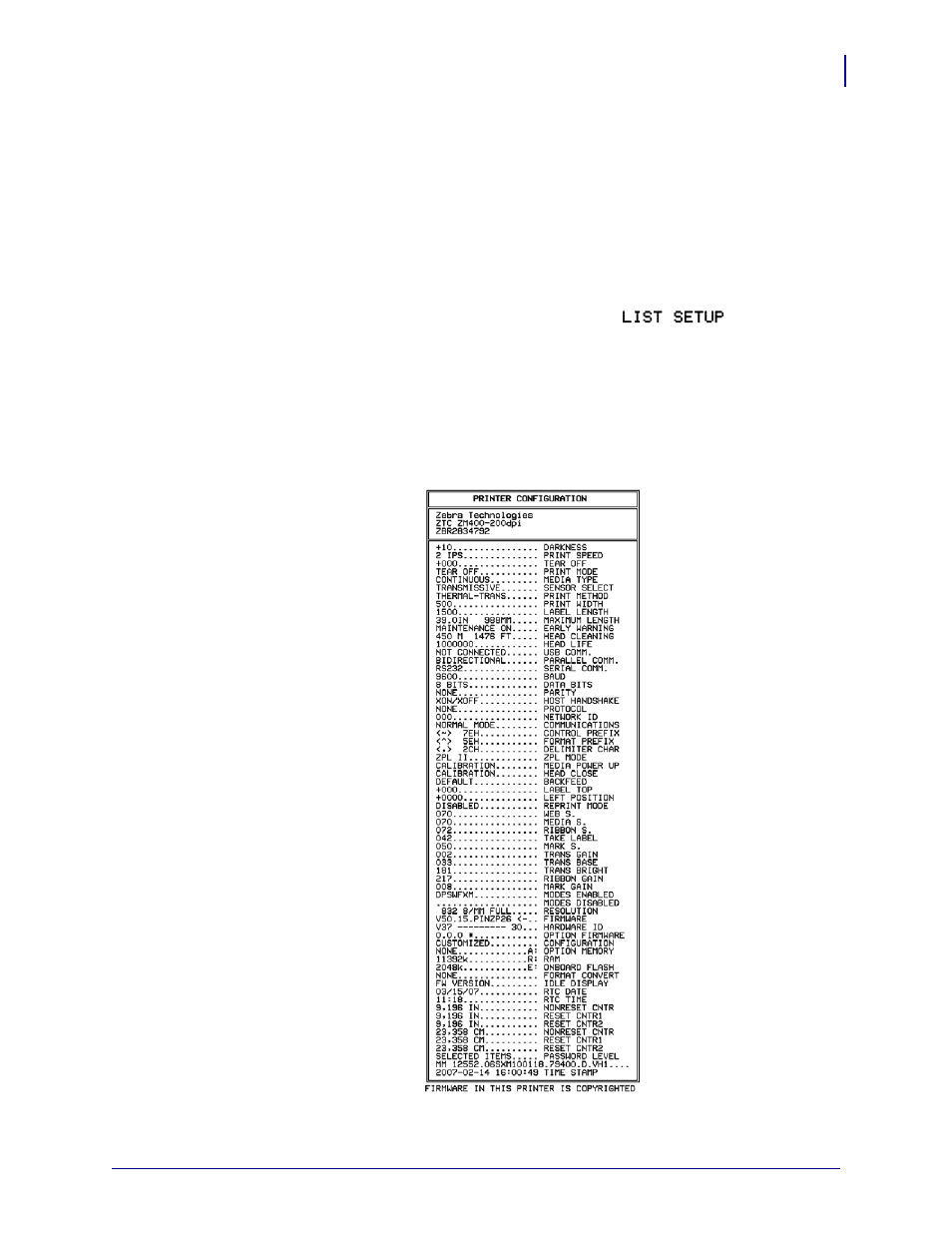 Print a configuration label | Zebra ZM400 User Manual | Page 67 / 146