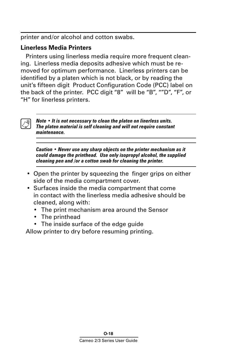 Linerless media printers | Zebra Technologies Mobile Printer User Manual | Page 18 / 40