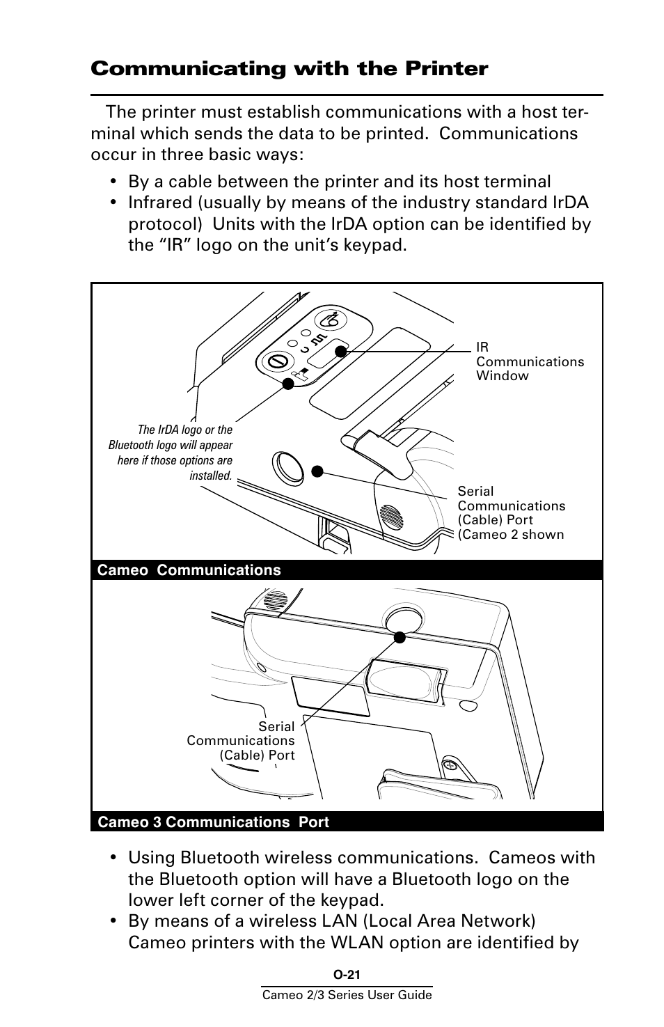 Communicating with the printer | Zebra Technologies Mobile Printer User Manual | Page 21 / 40