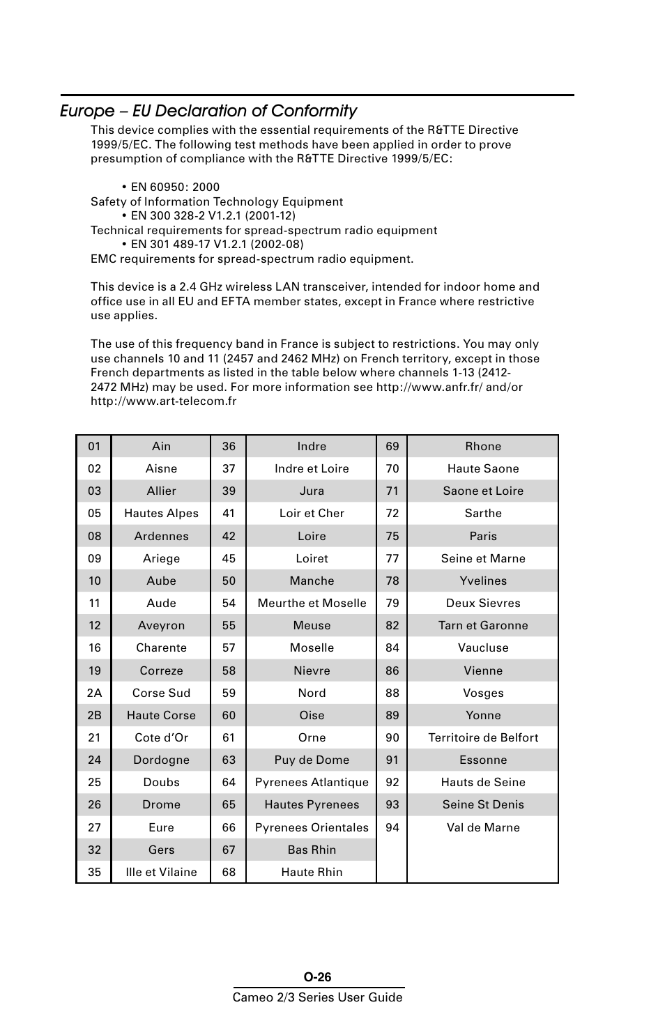 Europe – eu declaration of conformity | Zebra Technologies Mobile Printer User Manual | Page 26 / 40