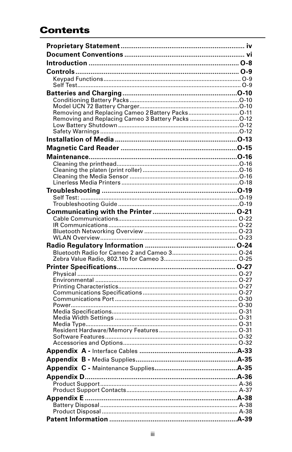Zebra Technologies Mobile Printer User Manual | Page 3 / 40