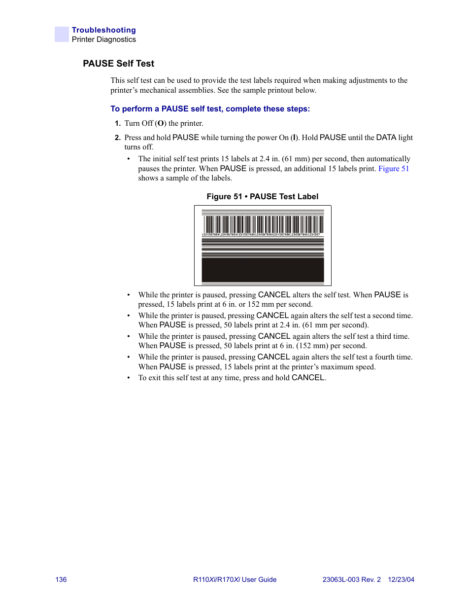 Pause self test | Zebra Technologies R170XiTM User Manual | Page 148 / 184