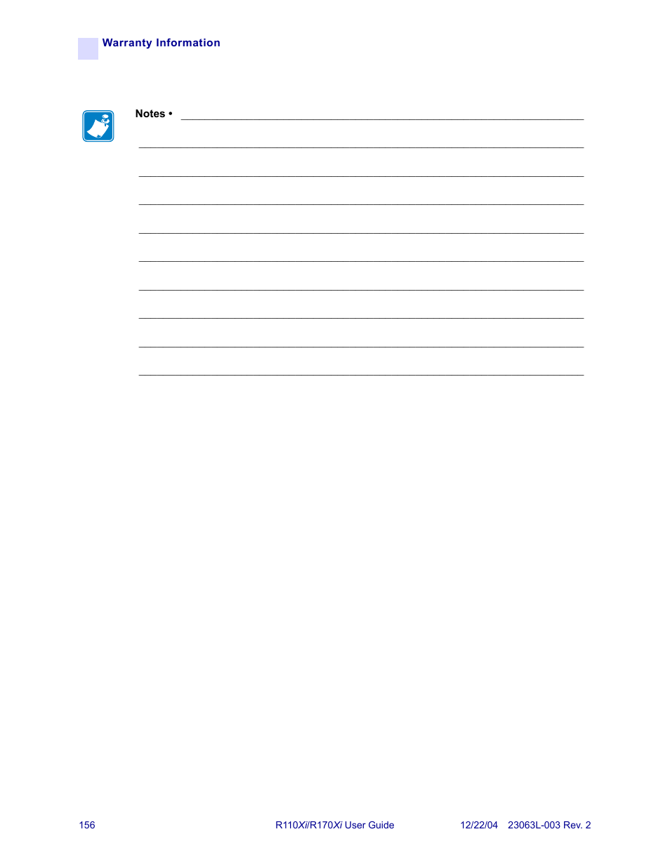 Zebra Technologies R170XiTM User Manual | Page 168 / 184