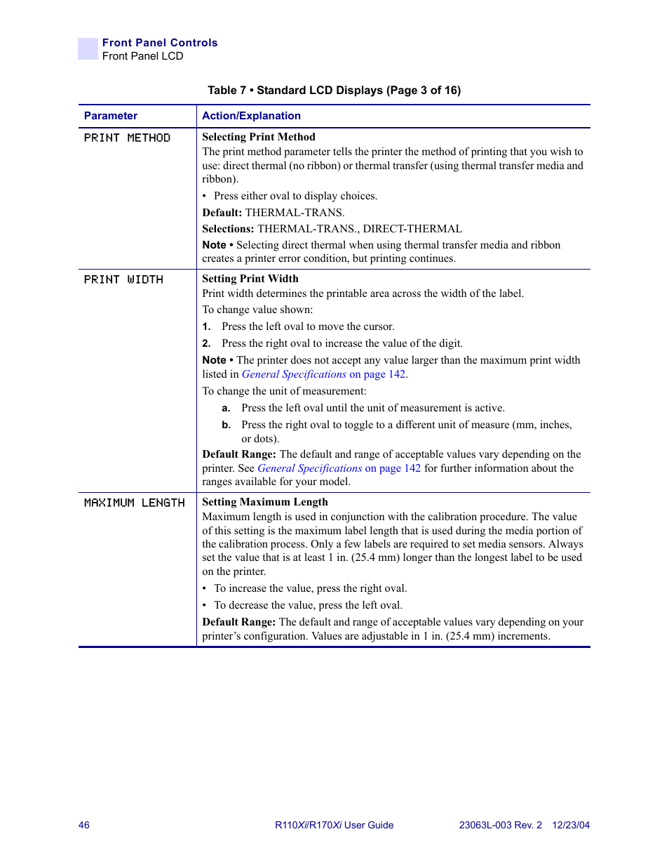 Zebra Technologies R170XiTM User Manual | Page 58 / 184