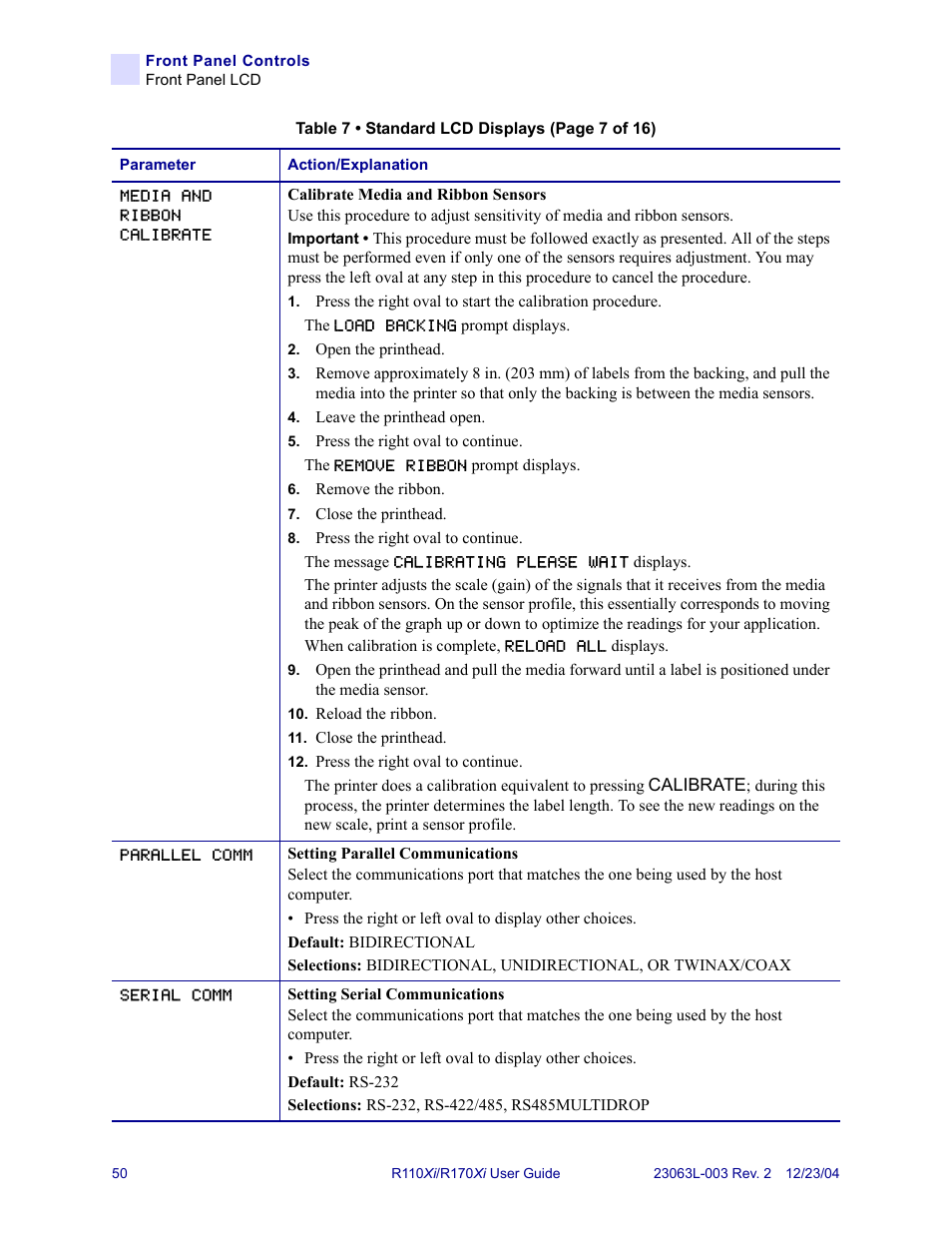 Calibrate media and | Zebra Technologies R170XiTM User Manual | Page 62 / 184