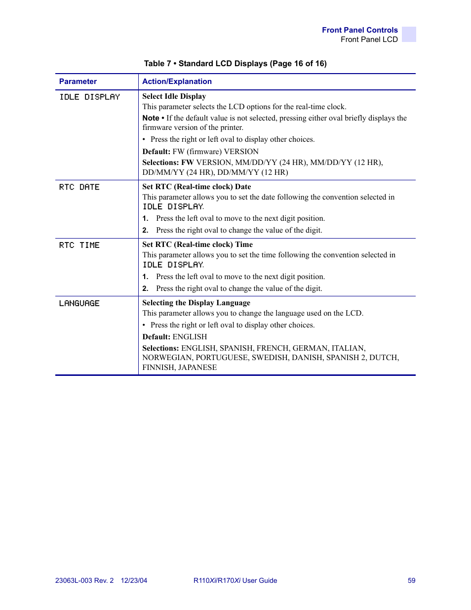 Zebra Technologies R170XiTM User Manual | Page 71 / 184