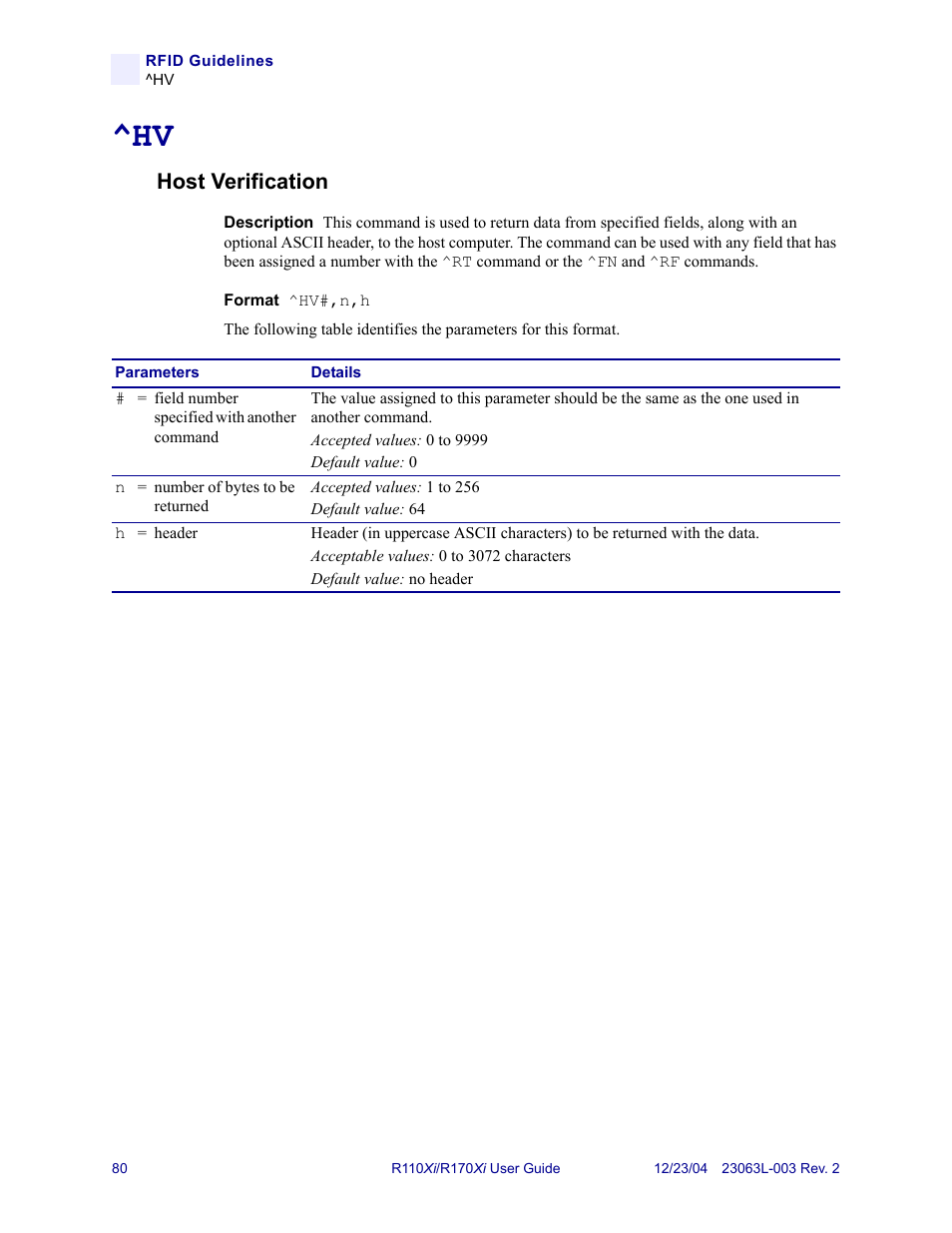 Host verification | Zebra Technologies R170XiTM User Manual | Page 92 / 184