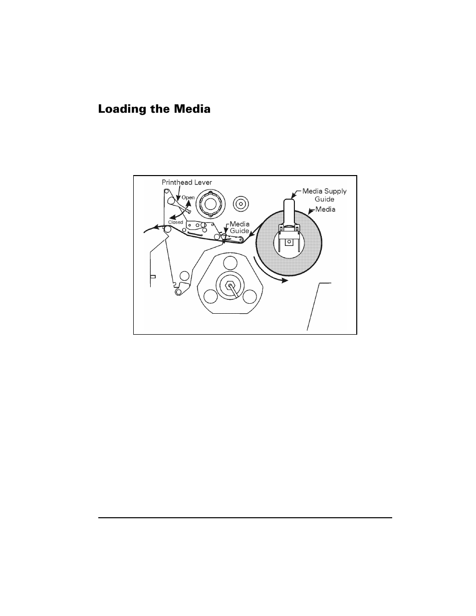 Loading the media, Rdglqj wkh 0hgld | Zebra Technologies XiIII Series User Manual | Page 17 / 116