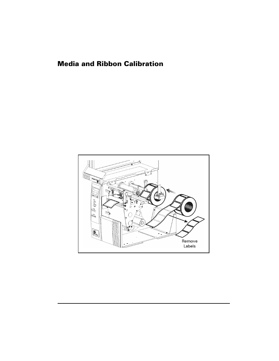 Media and ribbon calibration, 0hgld dqg 5leerq &doleudwlrq | Zebra Technologies XiIII Series User Manual | Page 25 / 116