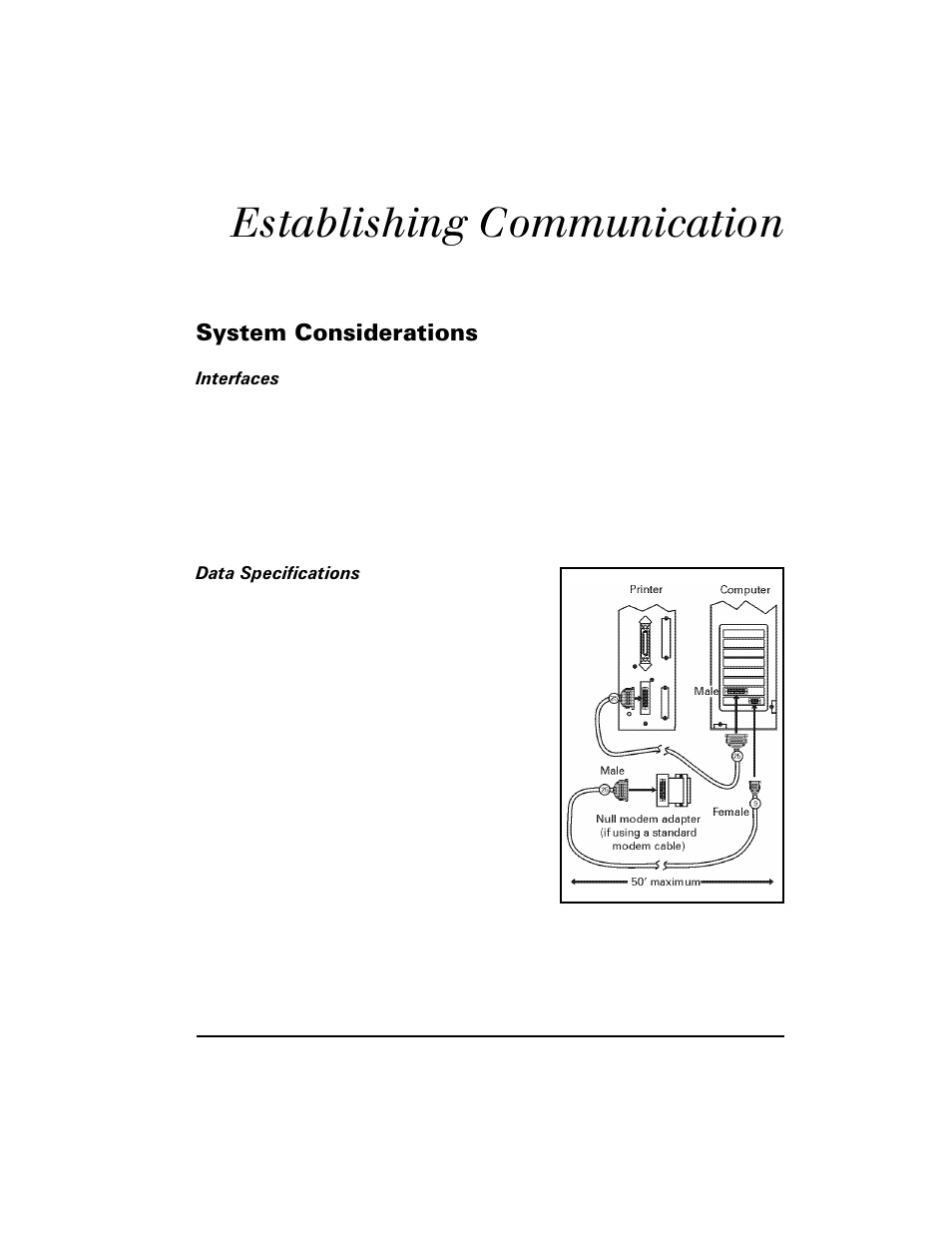 Establishing communication, System considerations, Interfaces | Data specifications, Interfaces data specifications, Æïaoжн шyaп, 6\vwhp &rqvlghudwlrqv | Zebra Technologies XiIII Series User Manual | Page 29 / 116